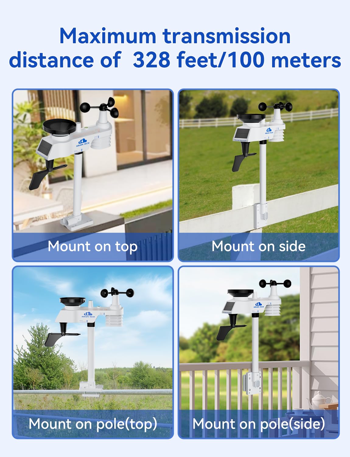 Wireless Weather Station with Outdoor Wireless Sensor,Radio Controlled Clock,Rain Gauge,Wind Speed/Direction,Moon