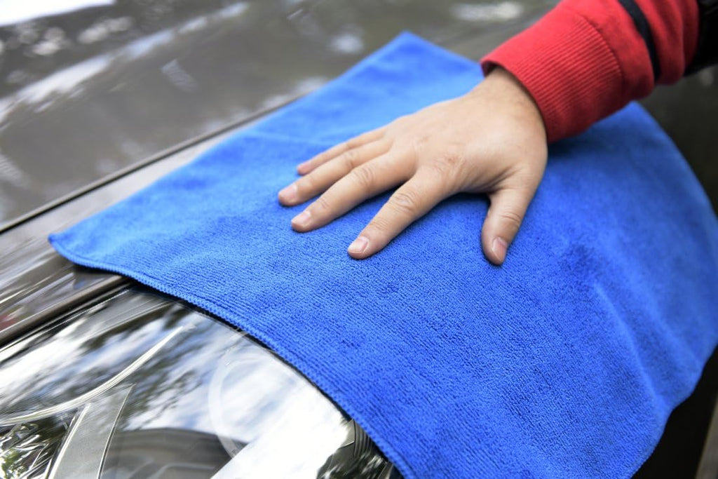 Premium Microfiber Detailing Towels, 340 GSM Lint Free Car Buffing Waxing Polishing Drying Towels (6, Blue, 16x16 Inch)