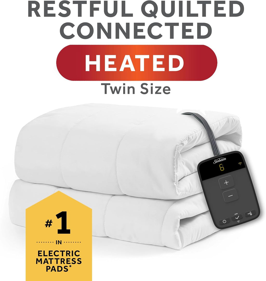 Polyester Wi-Fi Connected Mattress Pad, Electric Blanket, 10 Heat Settings, Full Size