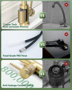 Kitchen Faucet with Pull Down Sprayer, Brushed Gold High Arc