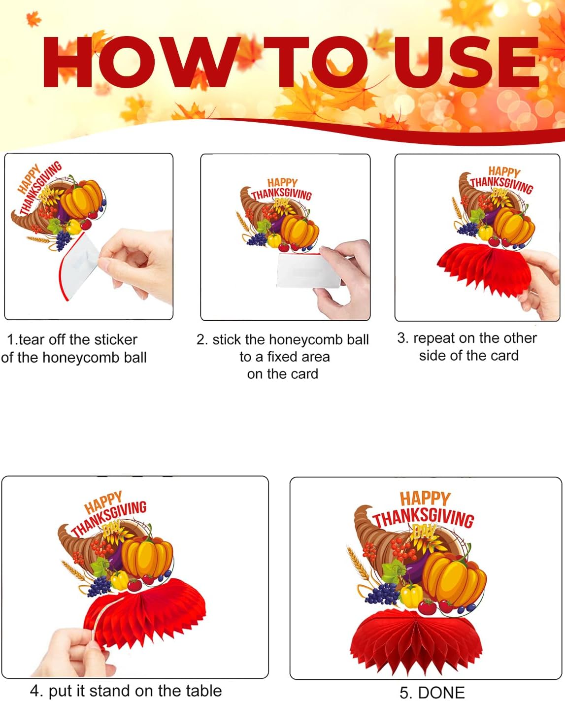 Thanksgiving Table Decorations, Fall Table Decorations for Autumn Harvest | 9Pcs Fall Centerpieces for Tables, 3D