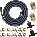 STRONGTHIUM 1/4" Rubber Gas Fuel Line Hose with Clamps Valve & Filters Kit