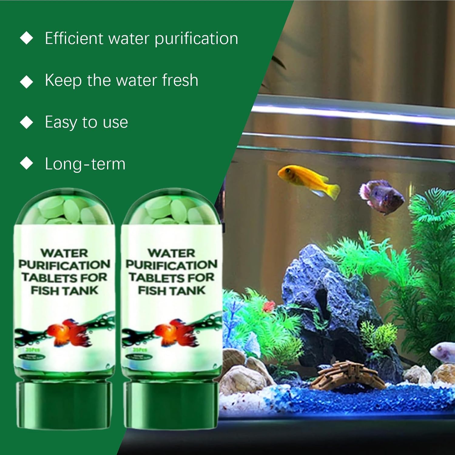 Powerful Aquarium Water Purification Tablet,Water Purification Tablets for Fish Tank,Remove All Kinds of Turbidity