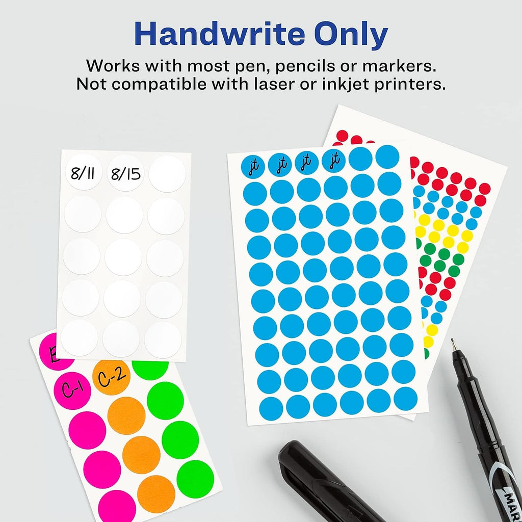 Color-Coding Removable Labels, 1/2 Inch Round Stickers, Light Blue, Non-Printable, 840 Dot Stickers Total (5050)