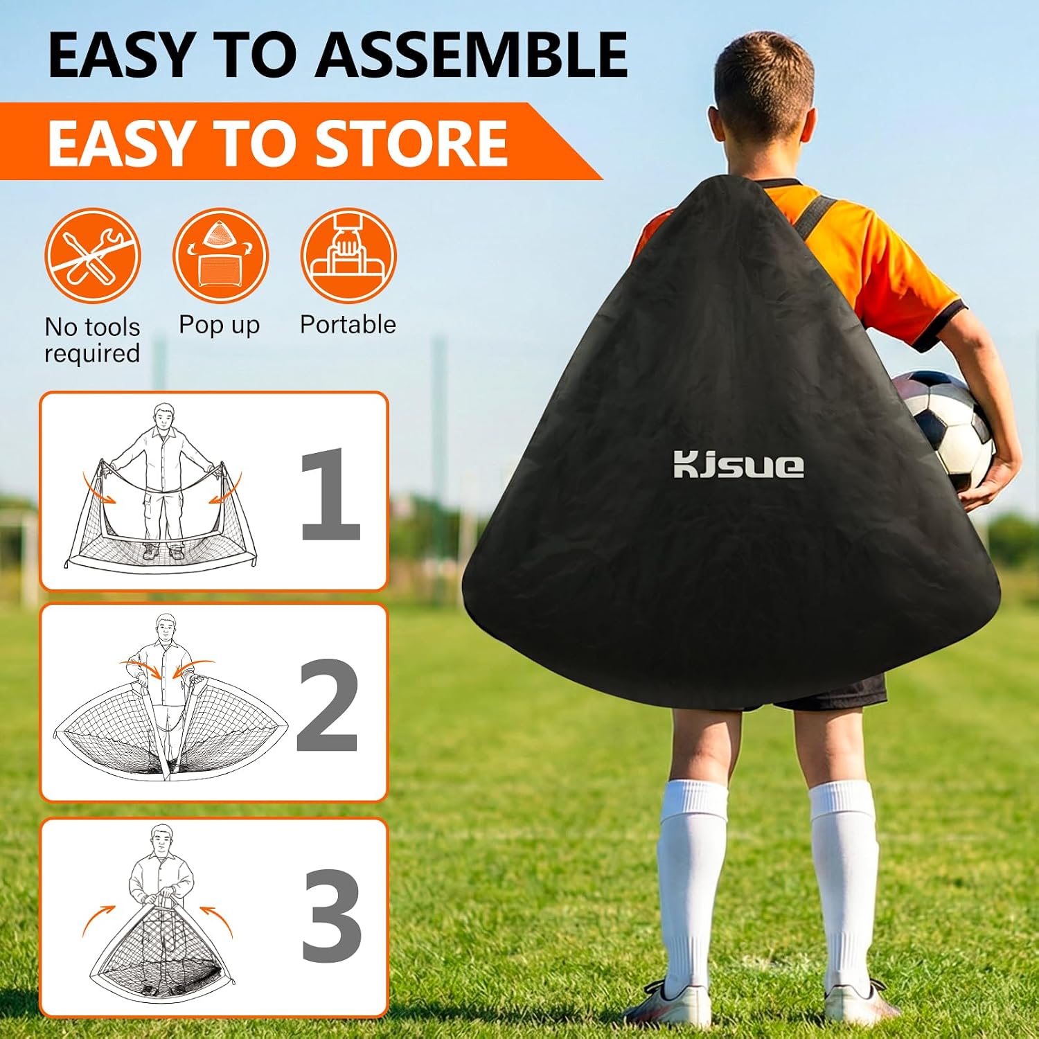 Kids Soccer Goal for Backyard Set of 2, 6X4 / 4X3 ft Portable Pop Up Soccer Net Training Equipment for Outdoor Indoor