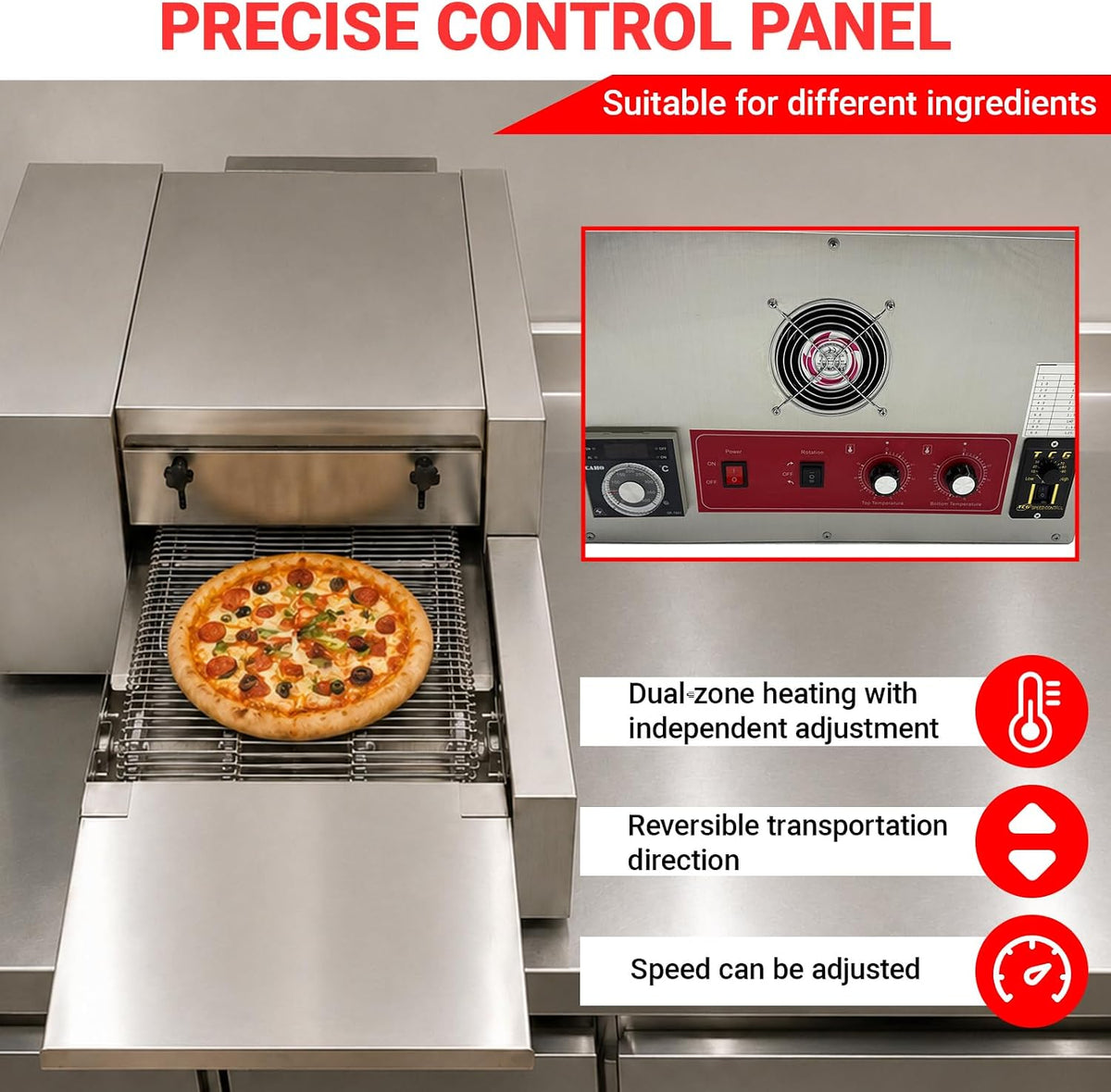 6KW Countertop Conveyor Pizza Oven 12 Inch 220V