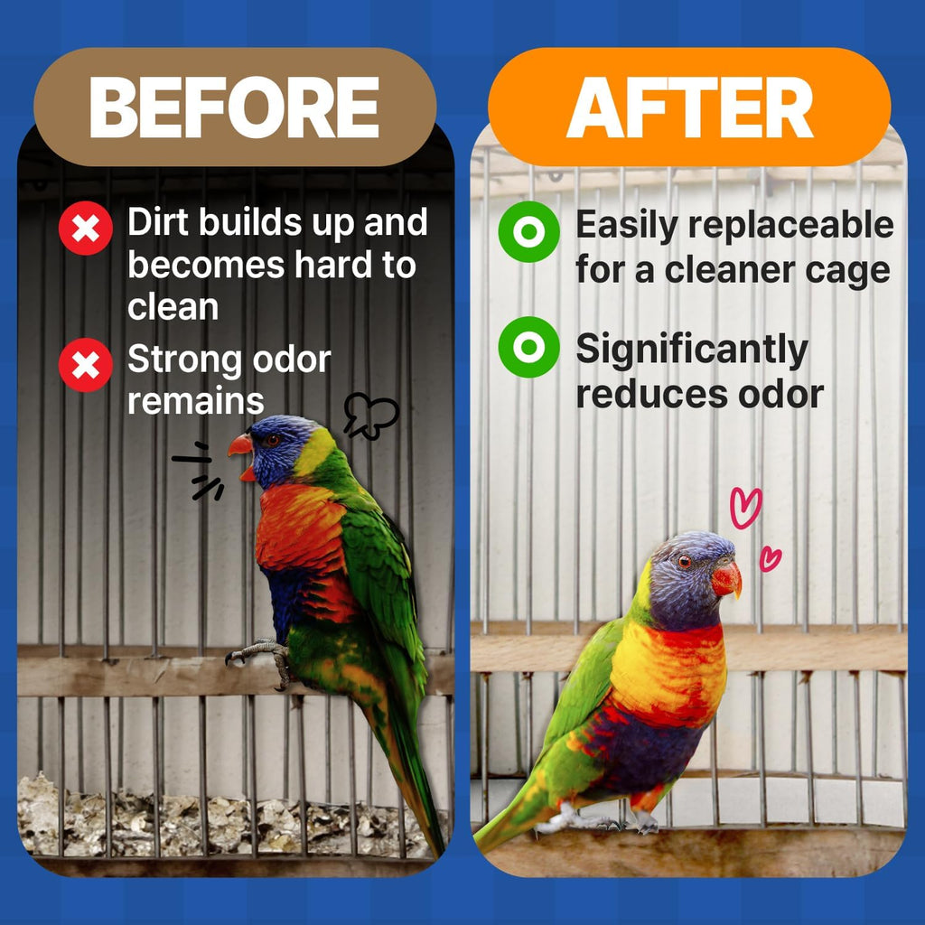 TORTO9 Cage Liner Sheets for Birds – 120 Pack, 11 x 17 in, 1.5 lb | Acid-Free & Non-Toxic Paper | Safe Pet Bedding