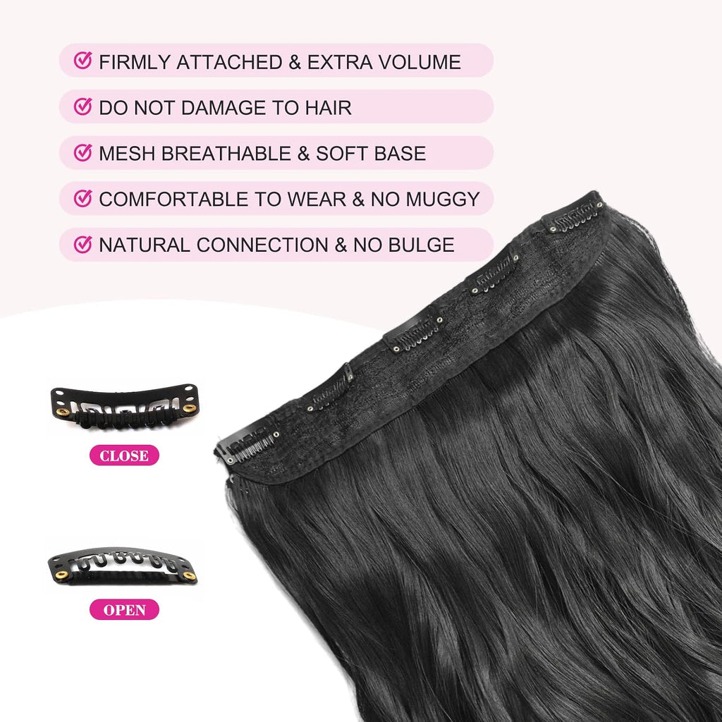 18" 1-Pack 3/4 Full Head Curly Wavy Clips in on Synthetic Hair Extensions HE008 Hairpieces for Women 5 Clips 4.0 Oz