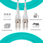 OM3 LC to LC Fiber Patch Cable Multimode 2M(7ft), 5Pack