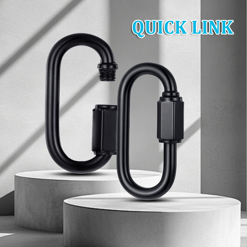 10 Pack Chain Quick Link, Black Chain Link 304 Stainless Steel, M3.5