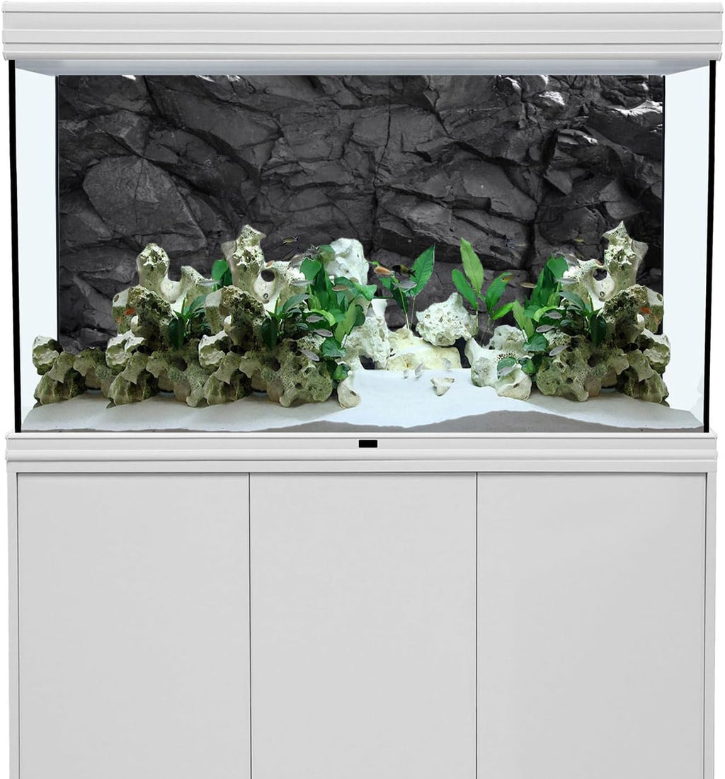 72x24 inches Stone Aquarium Backdrop Black Rock Fish Tank Background