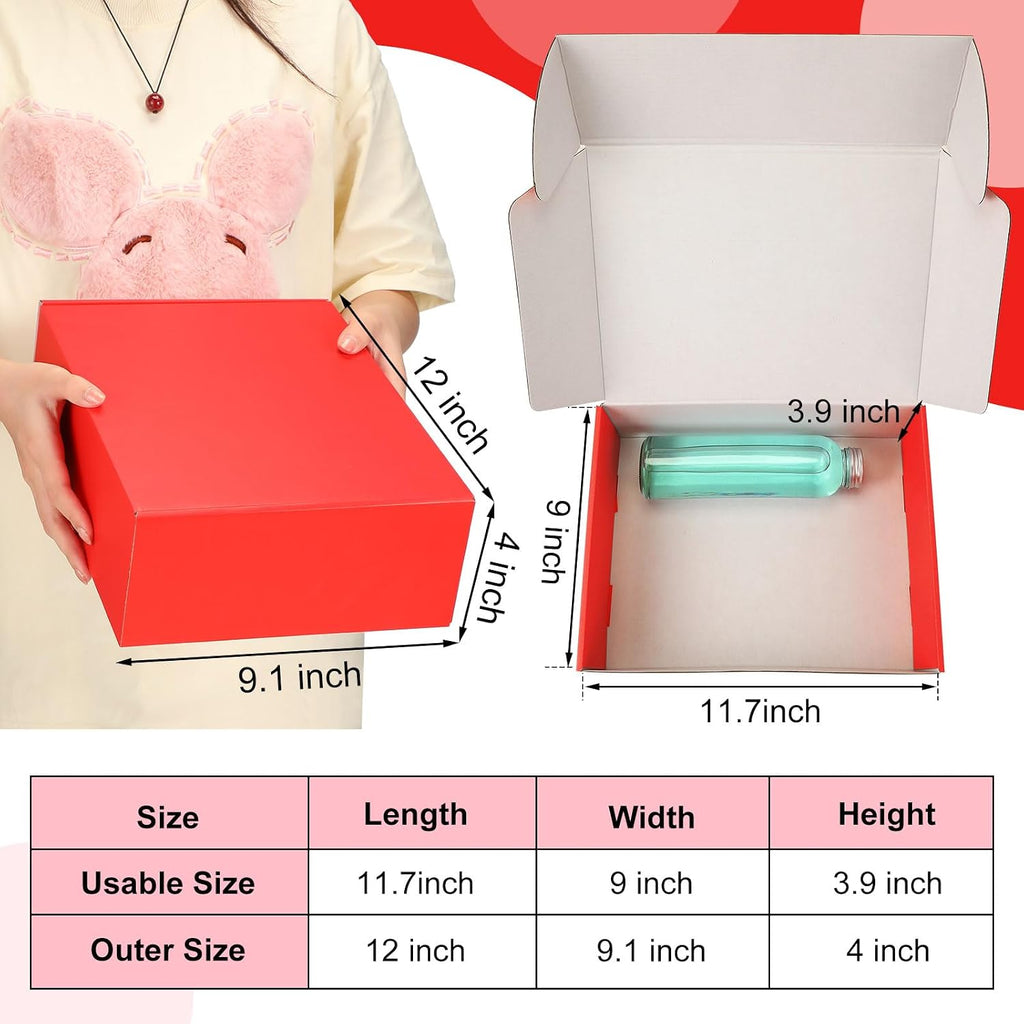 60 Pcs 12x9x4 Inch Shipping Mailer Boxes Cardboard Packing Box Red