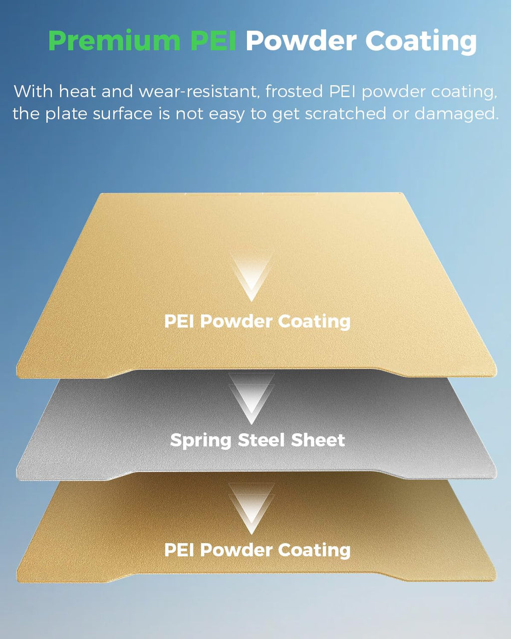 Official K2 Pro Build Plate, 310x325mm Textured PEI Sheet, Double Sided Magnetic Flexible Removable Spring Steel
