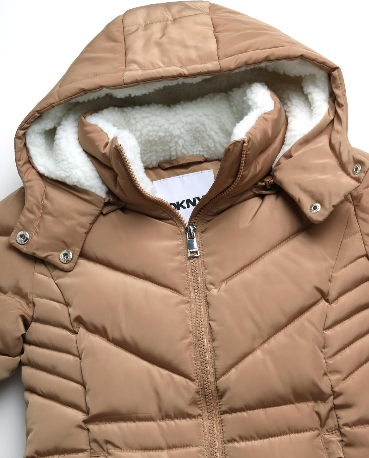DKNY Girls Winter Jacket, Heavyweight Long Anorak Puffer,Sherpa Lined Coat | Insulated Plush Lined Warmth, Full