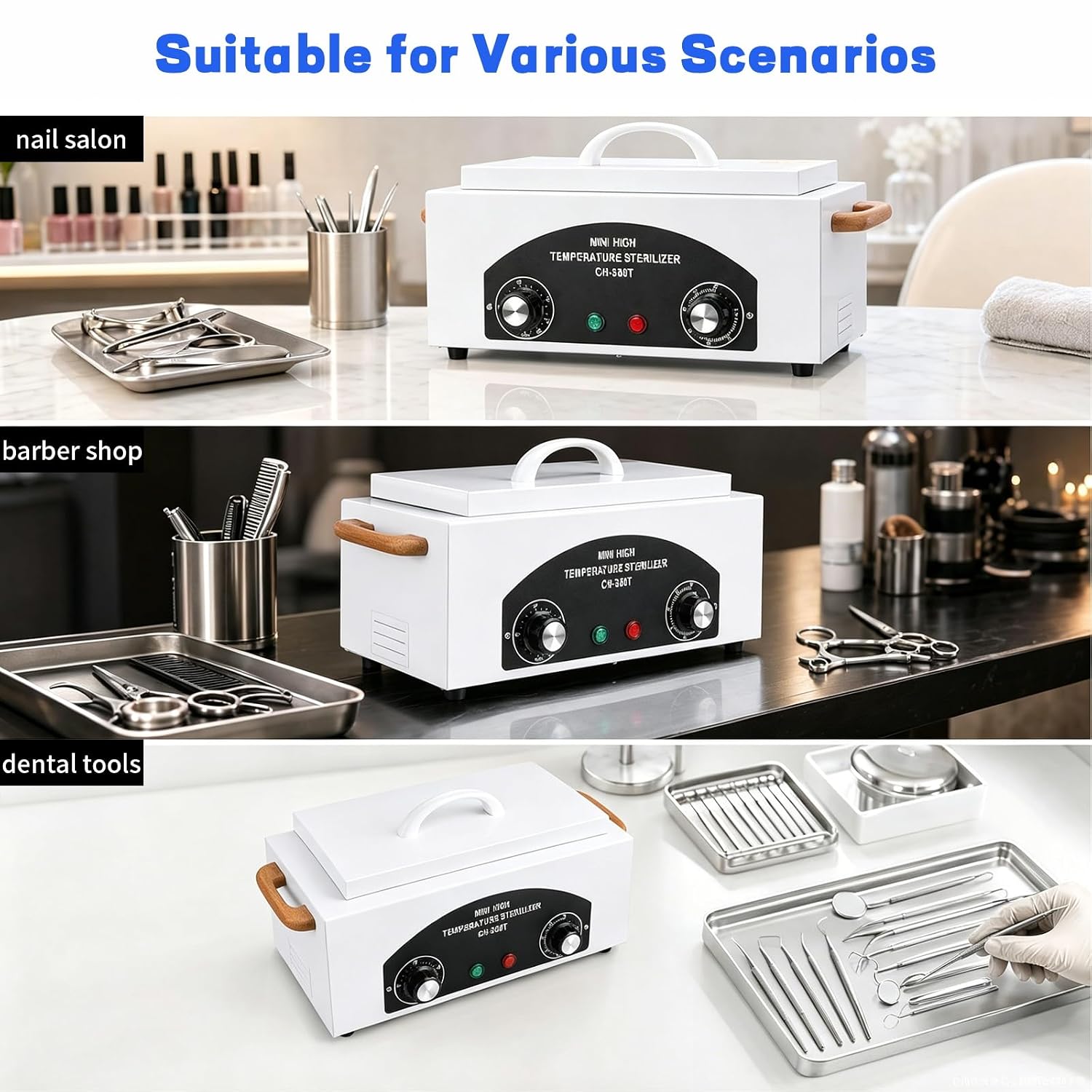 High Temperature Sterilizer Autoclave Machine, 110V 300W 1.5L Metal Tool Cleaner Machine, esterilizador de manicura