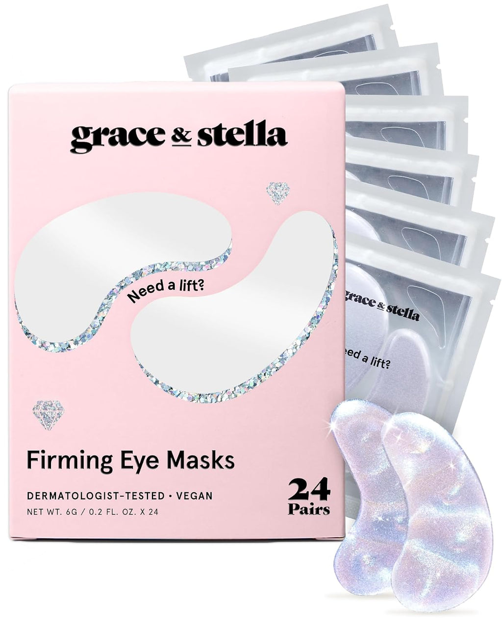 Peptide Under Eye Patches For Puffy Eyes | Niacinamide & Rice Extract - Firming Eye Masks for Dark Circles - Mothers