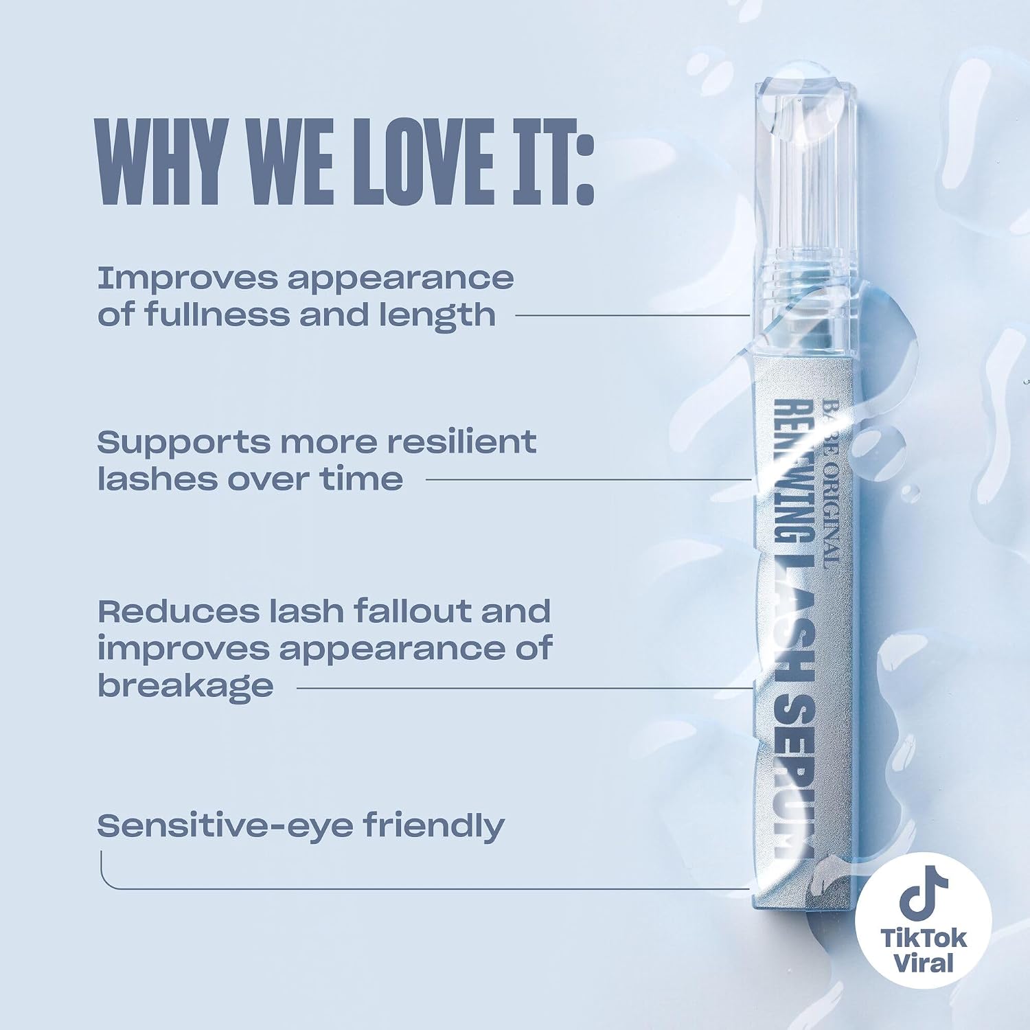 Renewing Lash Serum for Longer-Looking Lashes, Peptides | Prostaglandin-free, peptide-infused gentle lash serum for