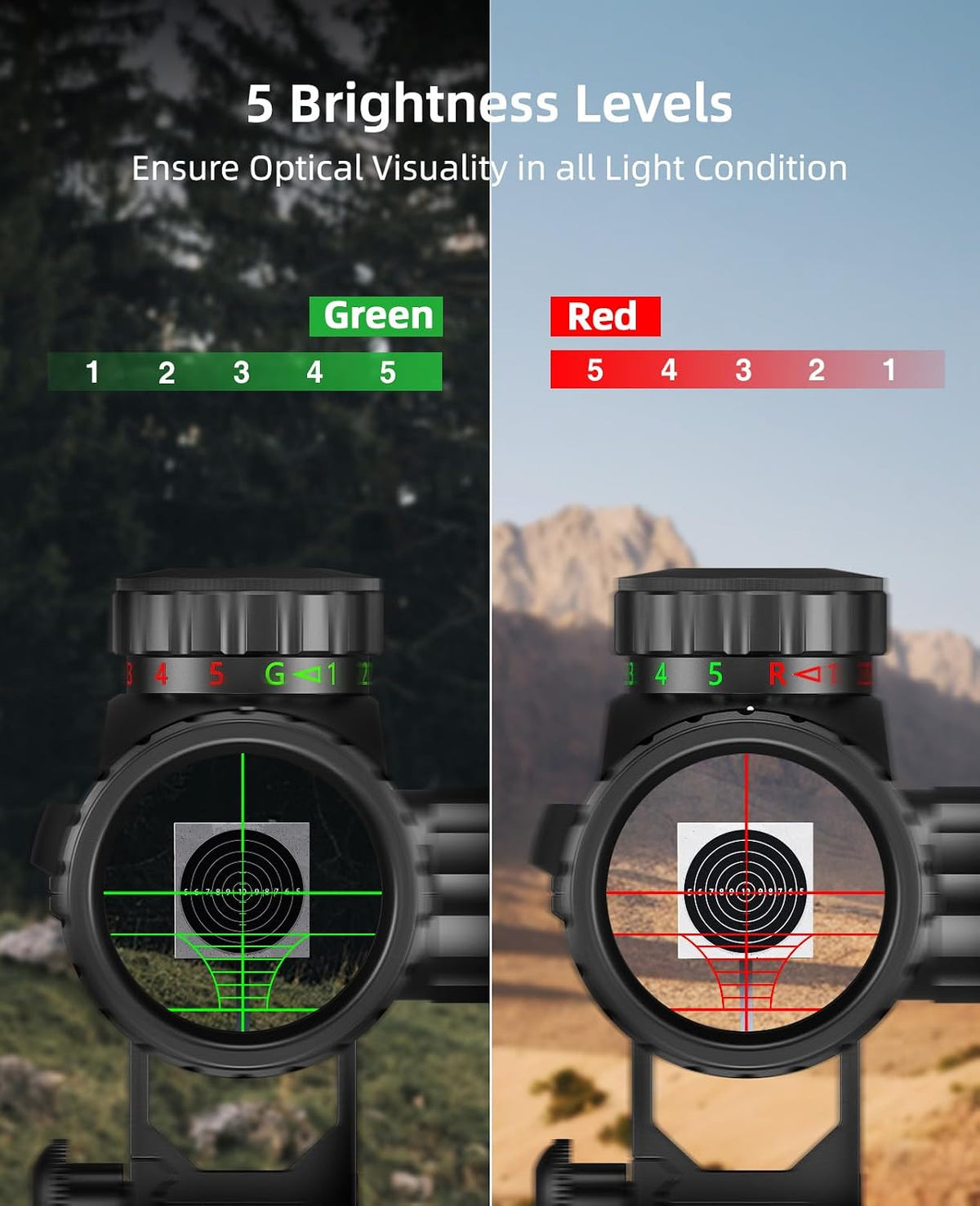 3-9x40 Rifle Scope Red Green Illuminated with Mounts Rifle Scope
