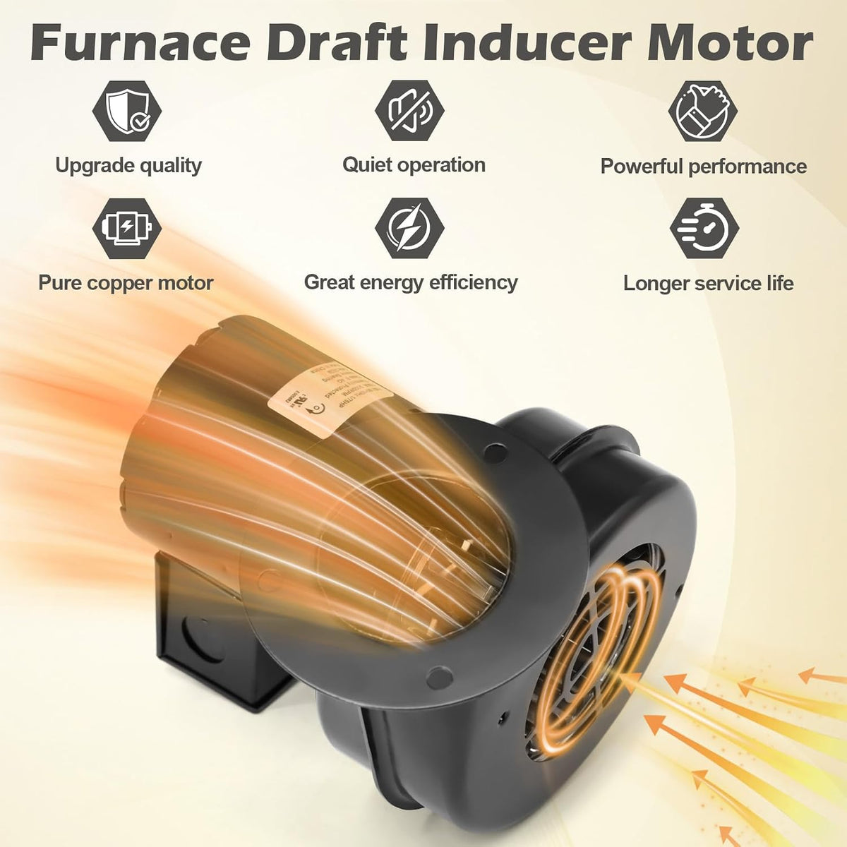 Draft Inducer Blower Motor Compatible with Dayton 1TDP3, 1TDP3A, 4C443, Fasco 50748-D500, 7021-5713, 9MRW2 Wood Furnace & Stove Centrifugal Blower Fan Replacement