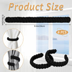 6 Pack Braided Curtain Tiebacks Boho Elegant Rustic Curtain Holdbacks Tie Backs Holders Set Simple Light Weight