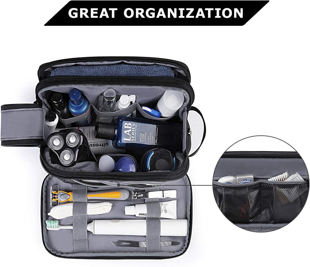 Toiletry Bag for Men, Travel Toiletry Organizer Dopp Kit Water-resistant Shaving Bag for Toiletries Accessories, Door