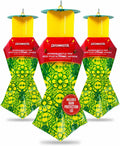 Japanese Beetle Traps w/Rain-Proof Cap 3-Pack & Dual Lure, Beetle Bag Trap, Hanging Beetle Catcher, Pest Control for
