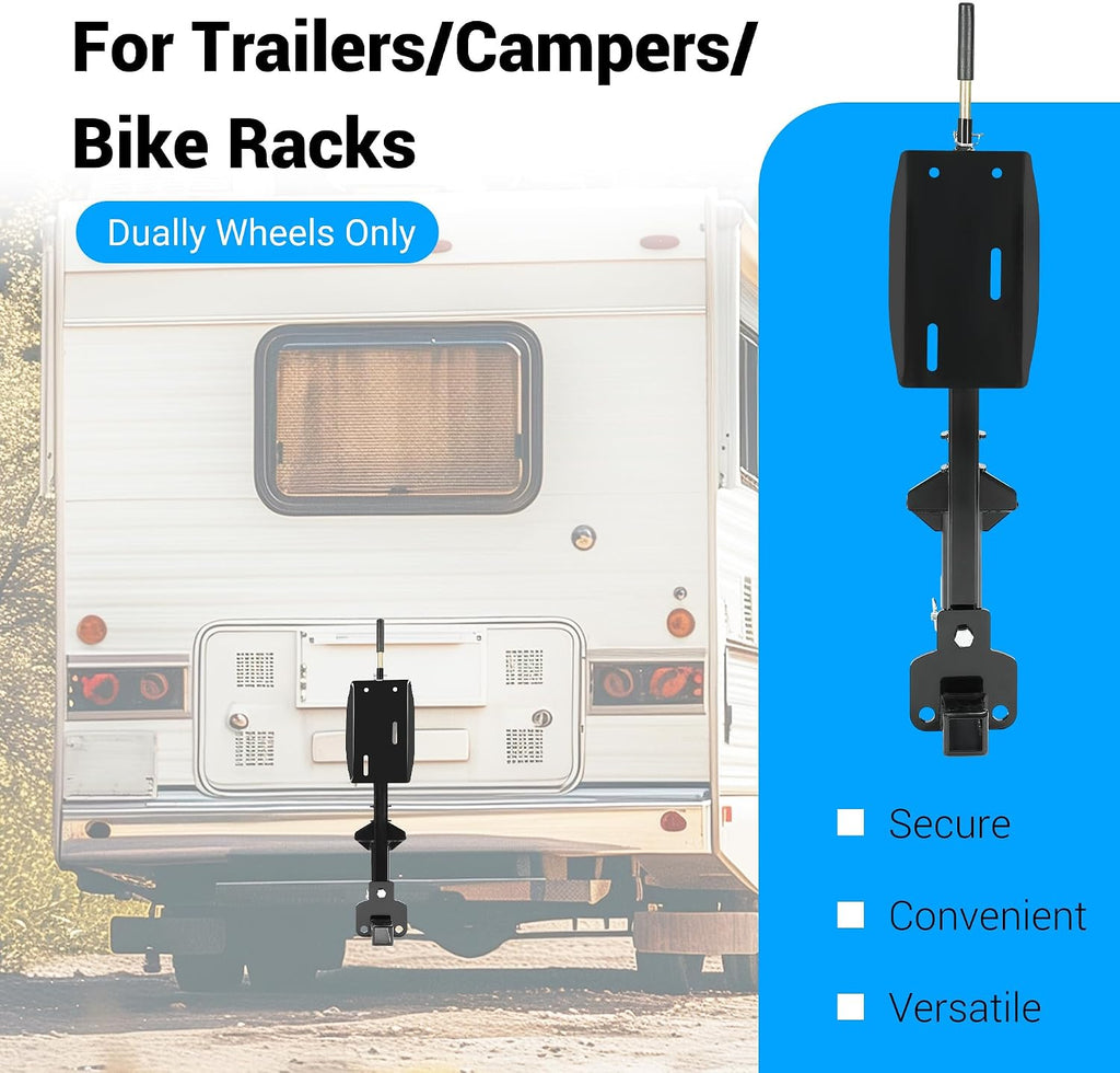 RV Spare Tire Carrier for 16" 16.5" 19.5" 22.5" and 24" RV Motorhomes 2" Drop Dually Wheels