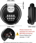 4-Digit Disc Combination Lock Outdoor - Heavy Duty Combination Padlocks with Hardened Steel Shackle Weatherproof