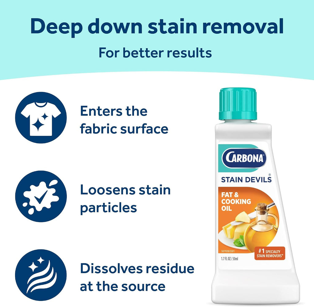 Stain Devils #5, Spot Cleaner for Fat & Cooking Oil, 1.7 Fl Oz