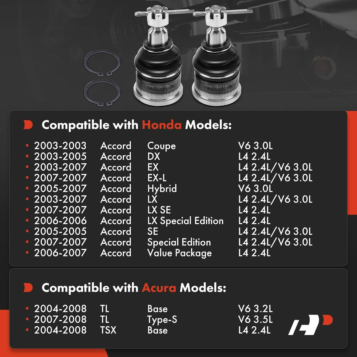 A-Premium Front Lower Ball Joint, Compatible with Honda, Acura