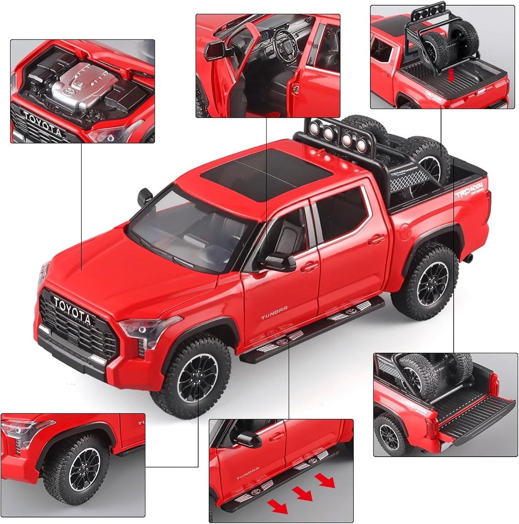 Toy Trucks for Boys 1/24 Compatible with Toyota Tundra | Diecast Metal Model Toy Pickup Truck Pull Back Car Model