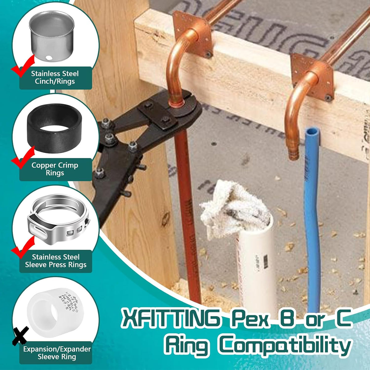 1/2" Lead-Free Copper Stub Out Elbow, 6", Wall Flange, 5-Pack