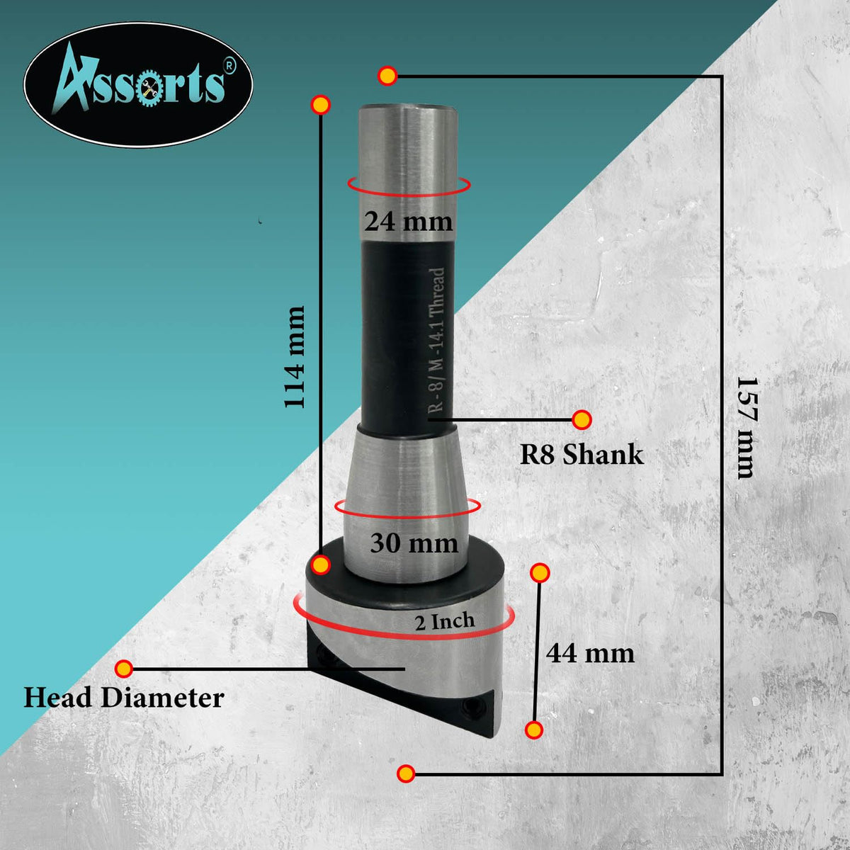 2" Fly Cutter with R8 Shank & Carbide Insert