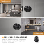 6 Pack Privacy Door Knob for Bathroom or Bedroom Door Knobs, Round Interior Door Knobs, Indoor Door Knob, Keyless