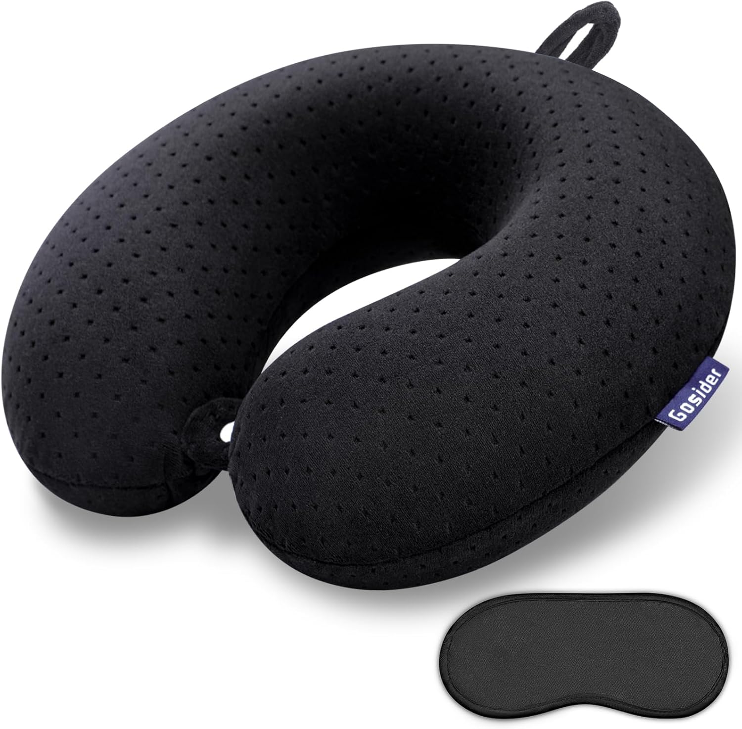 Black Travel Neck Pillow Memory Foam Airplane Pillow for Neck and Head Support Soft Portable U Shape Neck Pillow for