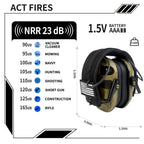 Electronic Shooting Earmuffs NRR23dB Sound Amplification Hearing Protection