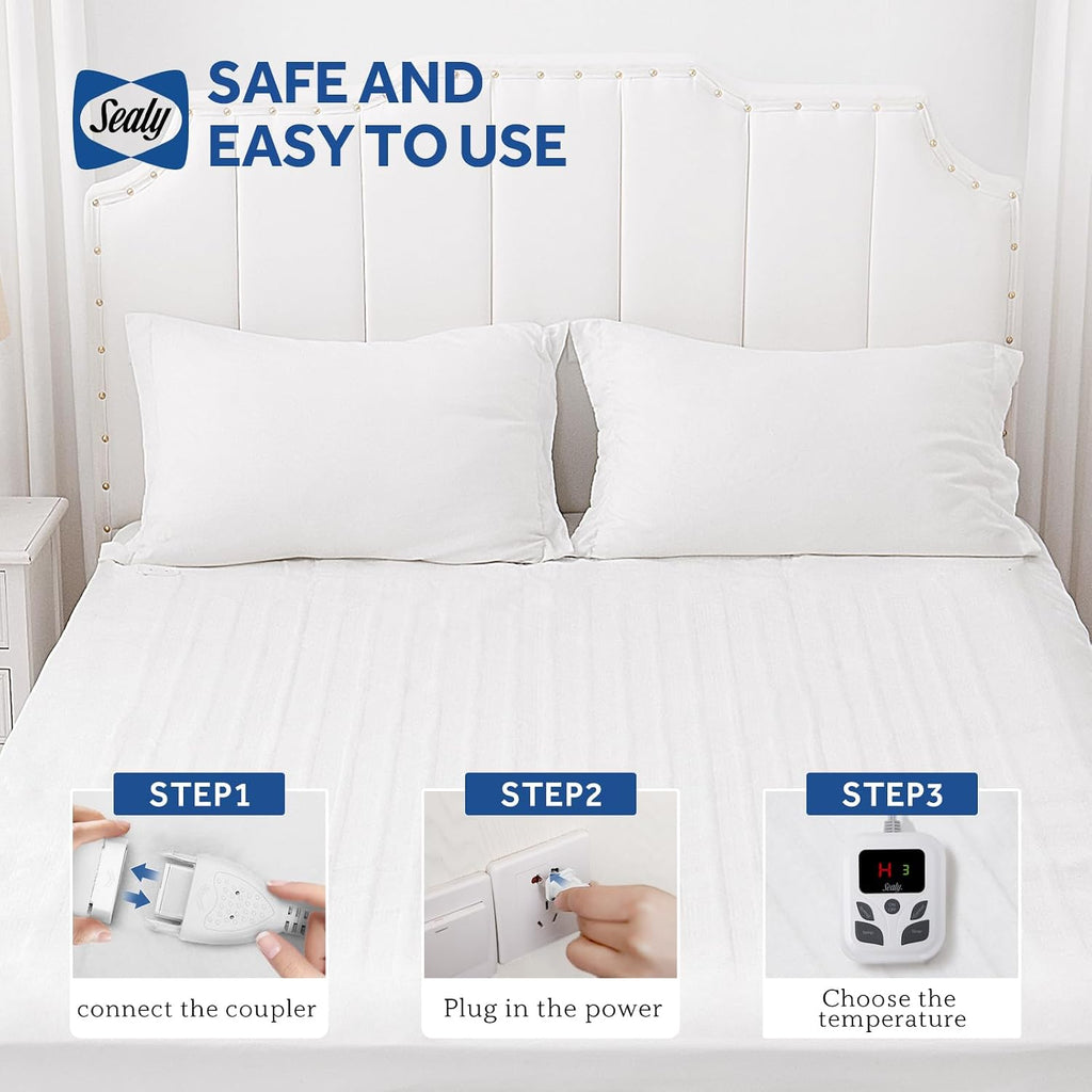 Heated Mattress Pad King Size with Dual Control 10 Heated Settings | with Auto Shut Off 1-9 Hours| Fit Up to 15"-17"