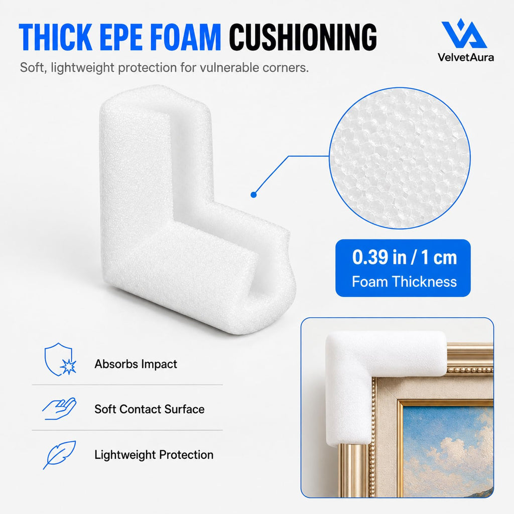 12 Pack Foam Corner Protectors for Moving, 3.94 x 3.94 in