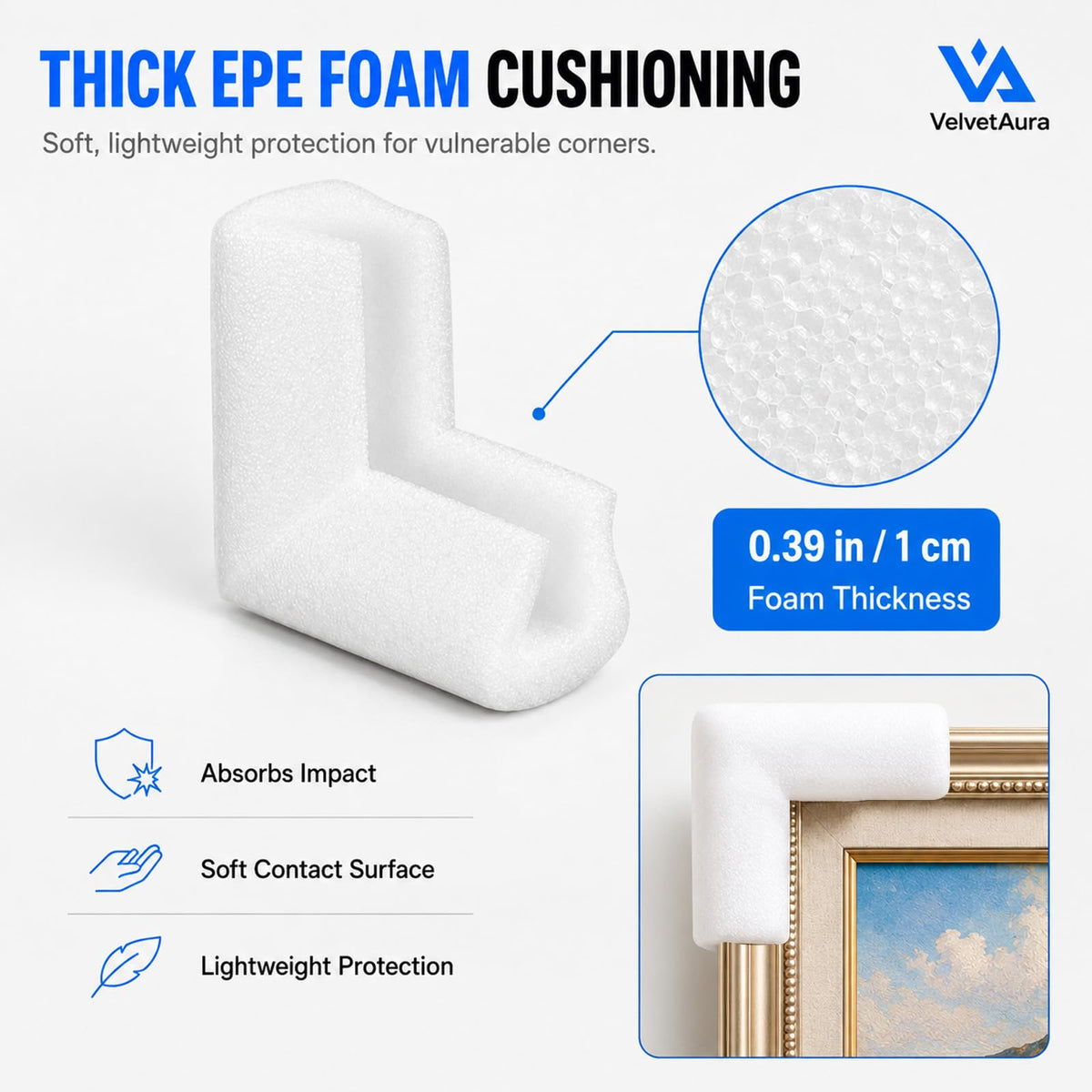 12 Pack Foam Corner Protectors for Moving, 3.94 x 3.94 in
