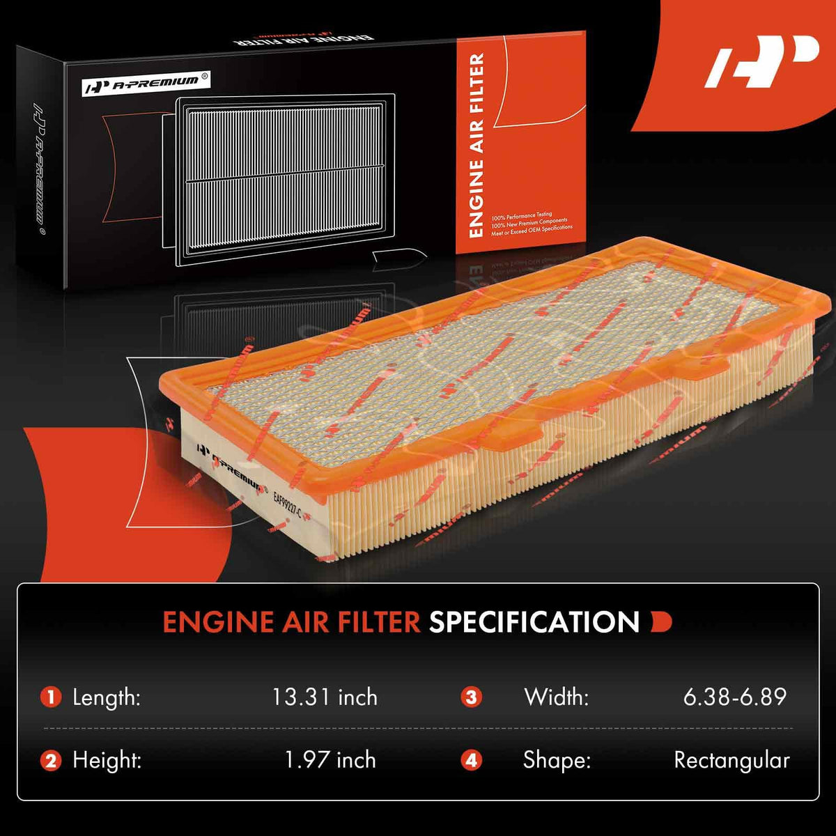 A-Premium Engine Air Filter Compatible with Cadillac