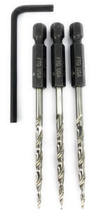 FTG USA 3 Pc #4 (7/64") Replacement Tapered Countersink Drill Bit Hex Shank