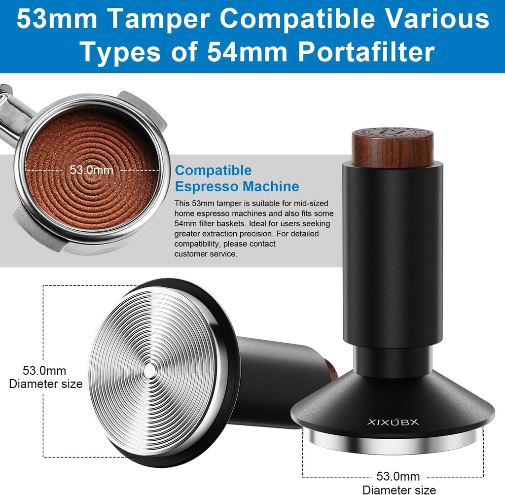 2-in-1 Espresso Tamper & WDT Tool, 53mm Spring Loaded