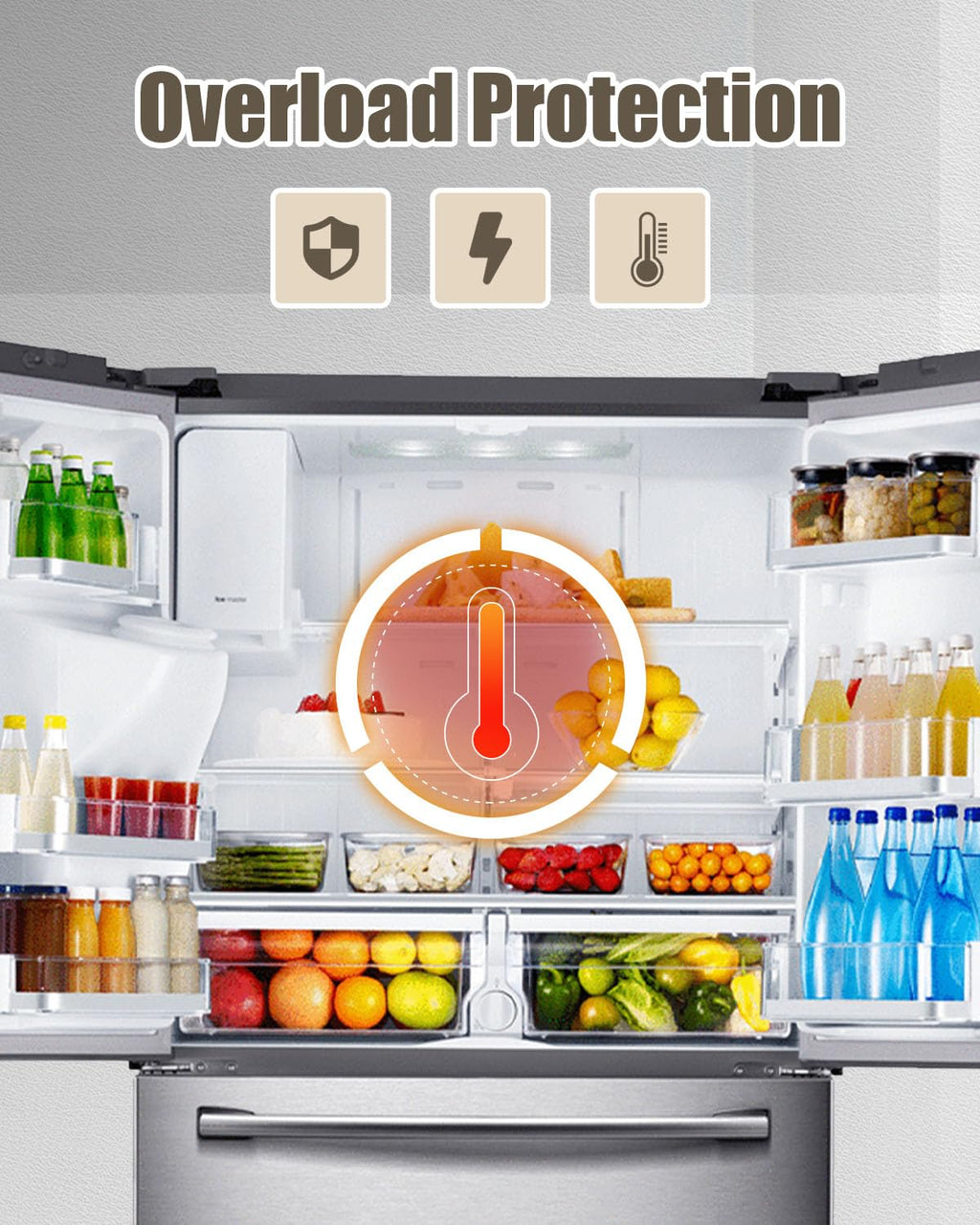 WR07X10097 Refrigerator Compressor Start Relay Compatible with GE Refrigerators with 12uF 250VAC Run Capacitor