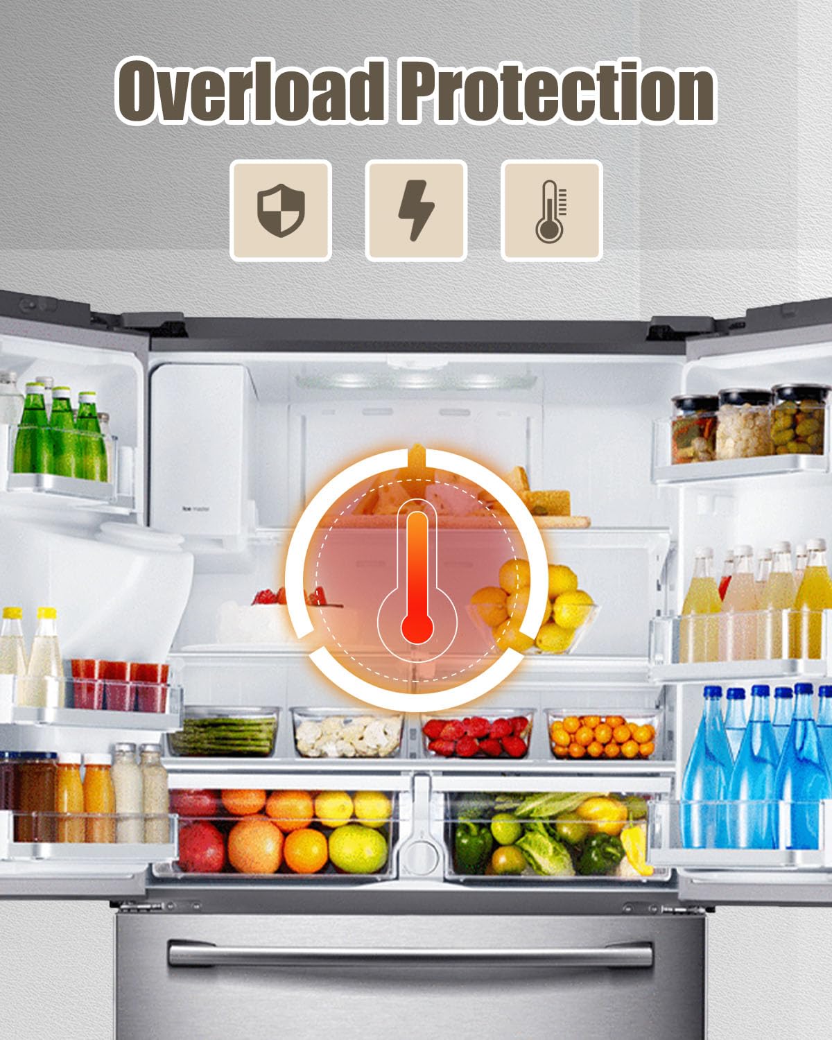 WR07X10097 Refrigerator Compressor Start Relay Compatible with GE Refrigerators with 12uF 250VAC Run Capacitor