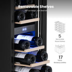 12 Inch Dual Zone Wine Fridge with 17 Bottle