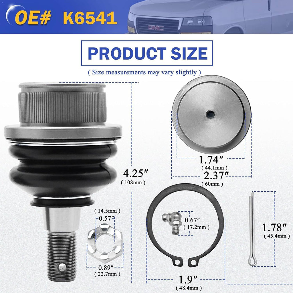 K6541 Front Lower Ball Joints for Select Chevy GMC Cadillac Models