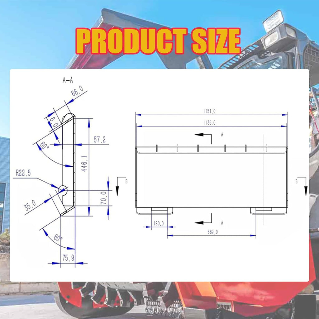 59.05"/1500mm Topsoil Screening Bucket Attachment for Skid Steer, Vibration Funnel Sifting Bucket for Bobcat Loaders