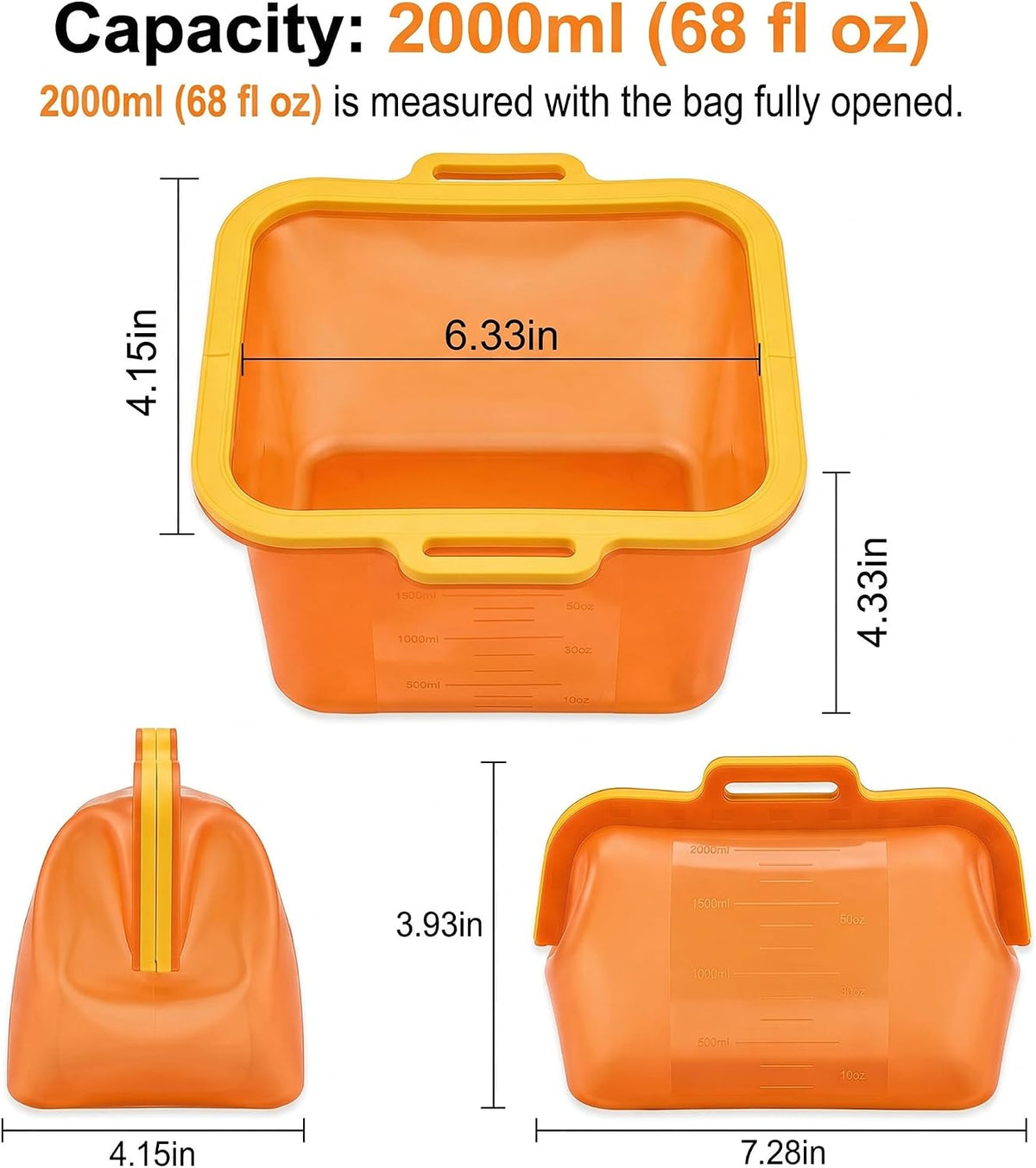 Magnetic Fast Seal Reusable Silicone Food Storage Bag, 68 oz, NUZEAK