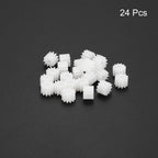 MECCANIXITY 24Pcs Module 0.5 Plastic Gears 11 Teeth 1.65mm ID 5mm White