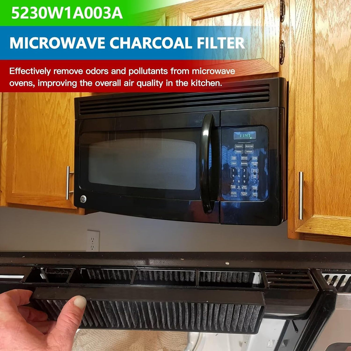 2x Microwave Charcoal Filter Parts Fit for LG LMVH1711ST LMVH1750SB LMVH1750ST LMVH1750SW LMVM1945SB LMVM1945SBQ,Replaces AH3527523, EA3527523, PS3527523